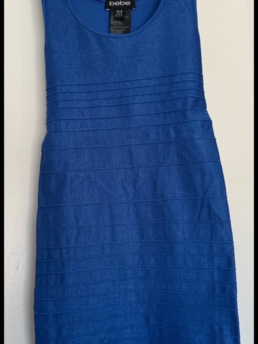 bebe Cobalt Blue Sleeveless Mini Sheath Dress